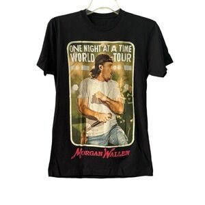 Morgan Wallen One Night At A Time Double Sided Black Concert T Shirt SZ‎ S